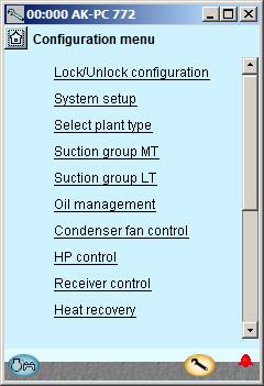 Configuration - continued Set oil management 1. Go to Configuration menu 2.