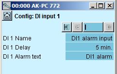 The name of the function may be xx and further down in the display the alarm texts may be entered. The values Min. and Max.