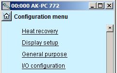 Configuration - continued Configuration of inputs and outputs 1. Go to Configuration menu 2. Select I/O configuration 3.