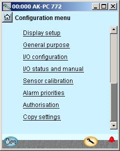 Configuration - continued Set alarm priorities 1. Go to Configuration menu 2. Select Alarm priorities 3.