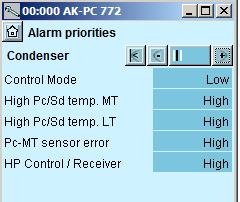 The interdependence between setting and action can be seen in the table. Setting Log Alarm relay selection Networdest.