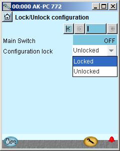 If you subsequently want to make any changes in the controller s setup, remember first to unlock the configuration.