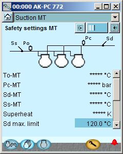 It is all these settings that have to be checked. 2. Select suction group 3. Move on through all the individual displays for the suction group Change displays with the +- button.
