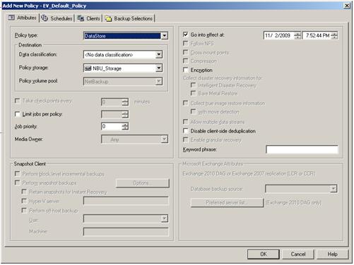 5 Uncheck the Use Backup Policy Configuration Wizard check box. By default, this option is checked.
