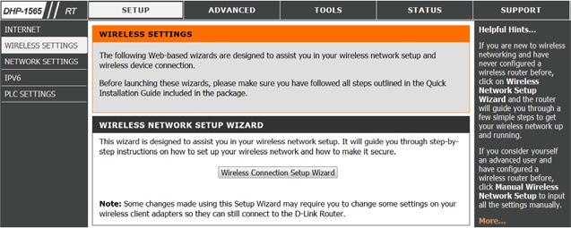 Section 4 - Security Wireless Connection Setup Wizard To run the Wireless Connection Setup