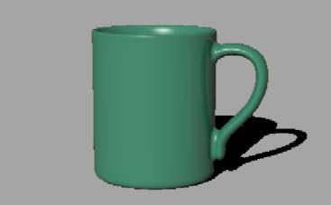 A BRIEF TOUR 7 From the Raytrace menu, click Render. Add Lights Mug rendered with ground plane and default light.