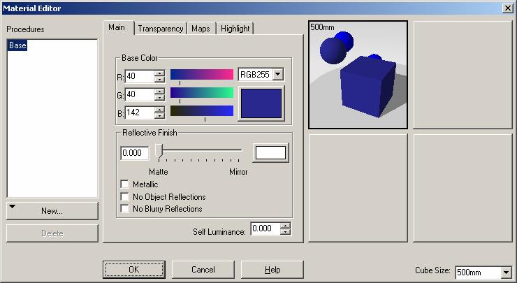 CREATE AND EDIT MATERIALS 4 Right-click the material name, and on the shortcut menu, click Edit. Material Editor dialog box.