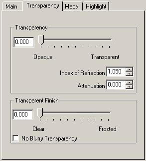 CREATE AND EDIT MATERIALS Transparency The Transparency setting lets you change the material from Opaque to Transparent.