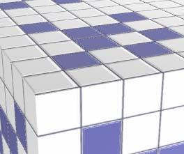 A raised effect for each tile. A darker grout line between the tiles. A subtle raised line in the tile. To create the effect of blue and white squares, you will use a Mask procedure.
