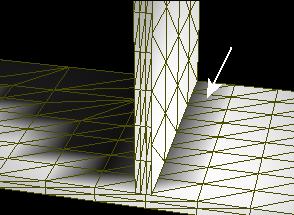 RENDERING MODES The problem occurs because Flamingo averages the lighting on surfaces between the grid lines of the radiosity mesh.