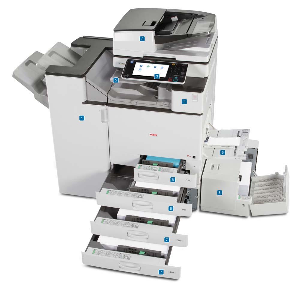 full-featured, multifunction performance for any office Lanier MPC6003SP shown with