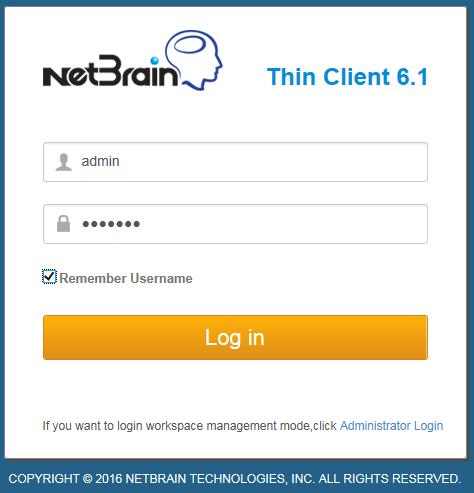 7.1 Thin Client Login Introduce how to log in to Thin Client 1. Input Thin Client web address In search bar of web browser, enter http://workspace server ip /workspace/workspace number/login.