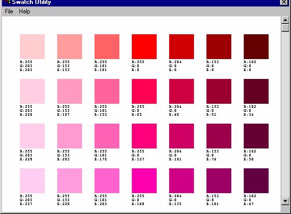 4. Select print to print sample pages. color_swatch_samples.jpg 5. Use the color blocks to pick the specific colors that you want to appear in your printed document.