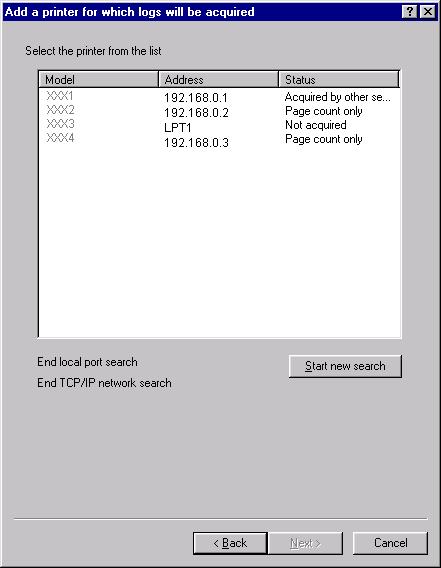2. Select the appropriate box(es). NOTE Only printers supported by this System are found. If the search is unsuccessful, verify that the printers are turned on, online, and properly connected.