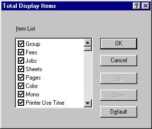 Reports Print Logs Set Up Items Reported in the Log Total Display Items Listing of totals for a
