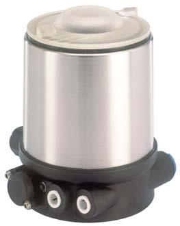 Control Head for the integrated mounting on process valves Type 8691 can be combined with Compact stainless steel design Integrated analogue valve position registration (Teach function) Coloured