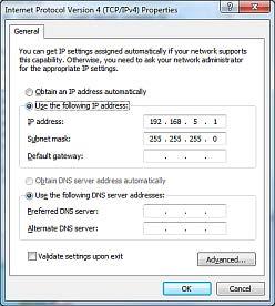 We recommend that you also configure your network adapter to obtain IP addresses automatically.
