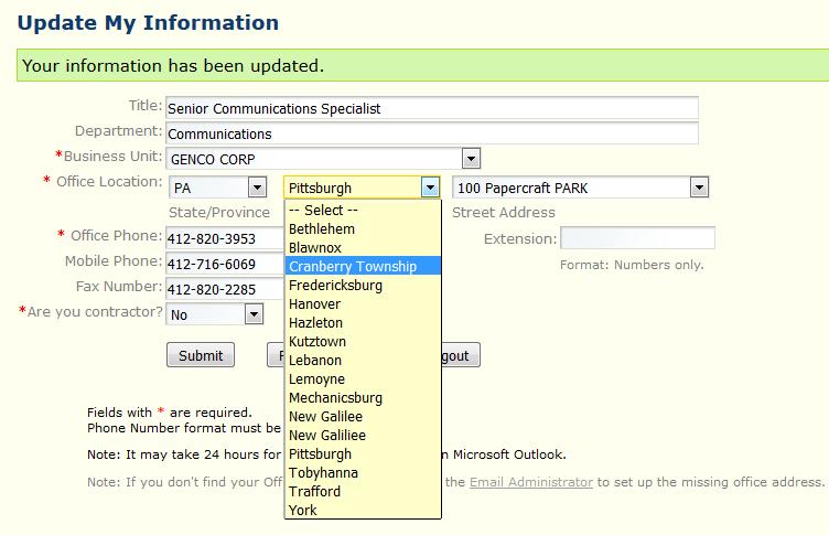 Updating Your Outlook Profile and Email Signature Email Signature Be sure to update your email signature with your new telephone number.