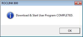 Figure 7. ROCLINK 800 Download Confirmation 9. Click OK. The User Program Administrator screen displays (see Figure 8).