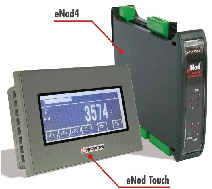Optional HMI enodtouch-s, Single channel B&W touchscreen for enod4 Compatible with enod4-t, C or D Runs in parallel with PLC communication Monochrome LCD touch screen 3.