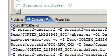 The IP address is set by the constants uipip_addr0 to uipip_addr3 in the file Demo\CORTEX_LM3S6965_GCC\webserver\uIP_Task.c. 6.