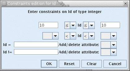 4.8.2 Integer Constraint The constraint dialog for integer type is accessed in the following ways: From the main window that shows the form controls, right click or double click on the INPUT cell to