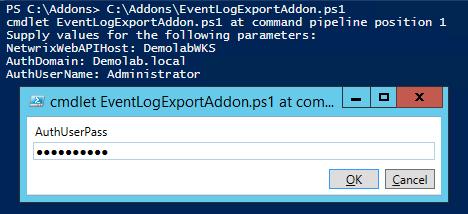 3. Event Log Export Add-on Update port number if you do not use a default 9699 port ($NetwrixWebAPIPort='9699').