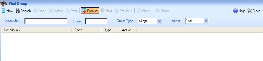 Managing Groups The screen for managing groups is reached via Focus System Manager.