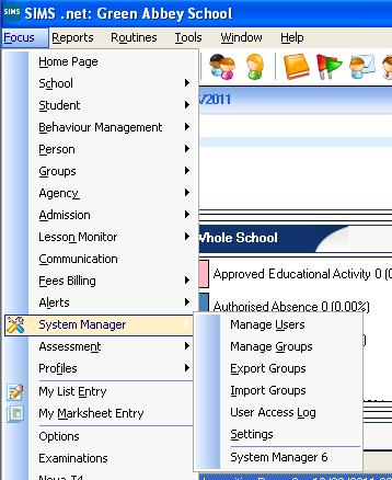 Introduction This document is a quick reference to System Manager 7, provided in SIMS. net from the Summer 2011 release onwards.