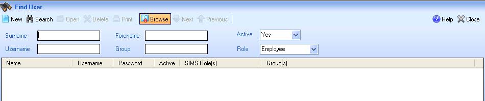 Managing users As noted above, the screen for managing users is reached via Focus System Manager Manage Users.