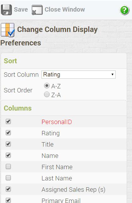 2. Click on the Sort Column dropdown and select the column on which you d like to sort your Registrant list. 3. Beside Sort Order, select A-Z for an ascending list or Z-A for a descending list. 4.