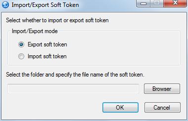 2.8.3 Import/Export Soft Token (Soft Token Mode) Export soft token: Export a soft token to a user-defined location from the credential store. For more information, see Export Soft Token [page 47].