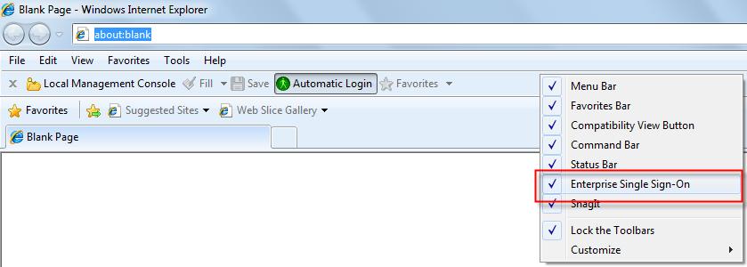 2.9.4 How to Activate or Deactivate the Enterprise Single Sign-On Web Toolbar If you intend to use Enterprise Single Sign-On for a Web application or Website (for example, http://mail.yahoo.