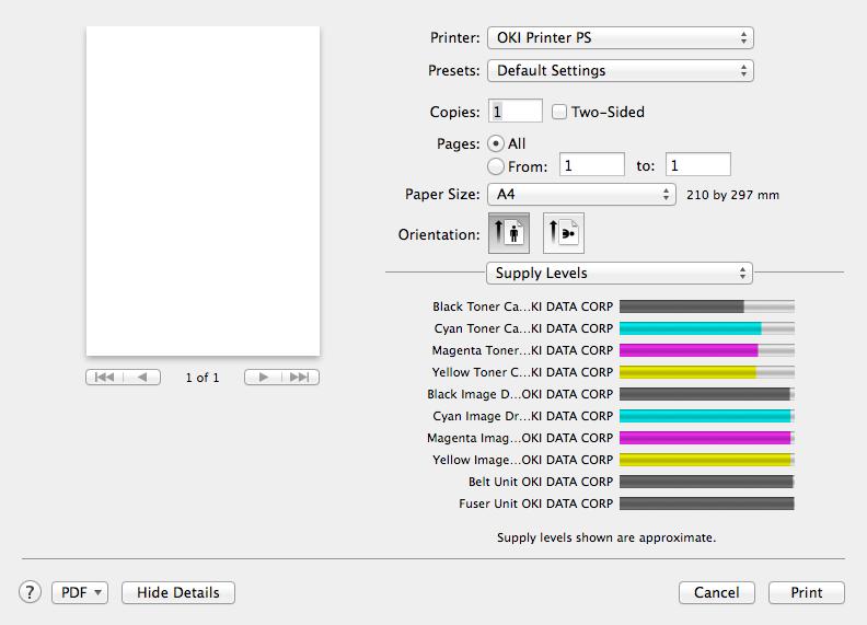 Item Pages per Sheet Layout Direction Border Description Selects the number of copies to be printed. Selects the layout when printing multiple pages on one sheet of paper.