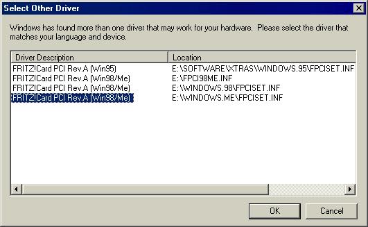 Installing the Driver Software in Windows Me List of drivers found 5. When the message Windows has finished installing the software selected that your new hardware device requires.