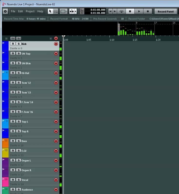 The track names and colours are copied from the CL channel names and colours.