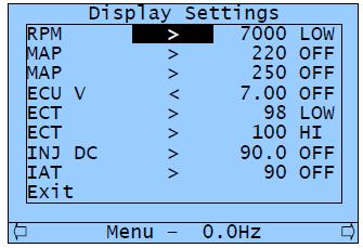 Advanced Operation 23 Select < (Less Than) if ou want the alarm to be activated when the selected parameter is less than a certain value.