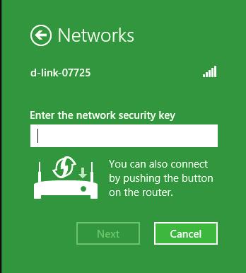 Section 4 - Security You will then be prompted to enter the network security key (Wi-Fi password) for the wireless network.