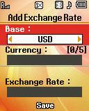 Press to save the changed exchange rate. 7. Press Cancel to discard your changes and return to the Currency Converter screen.