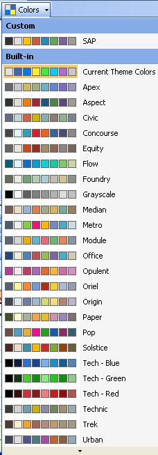 COLOR SCHEMES Color schemes apply color settings for multiple objects