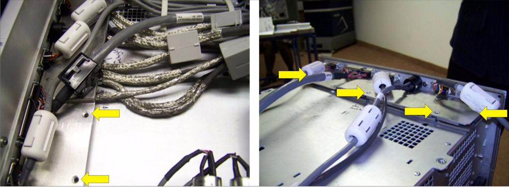 7. Remove the six screws securing a small plate over the LVDS cables. Remove the plate. (Figure 4) Figure 4 8. Using the cardcage handles, pull the cardcage out a few centimeters.