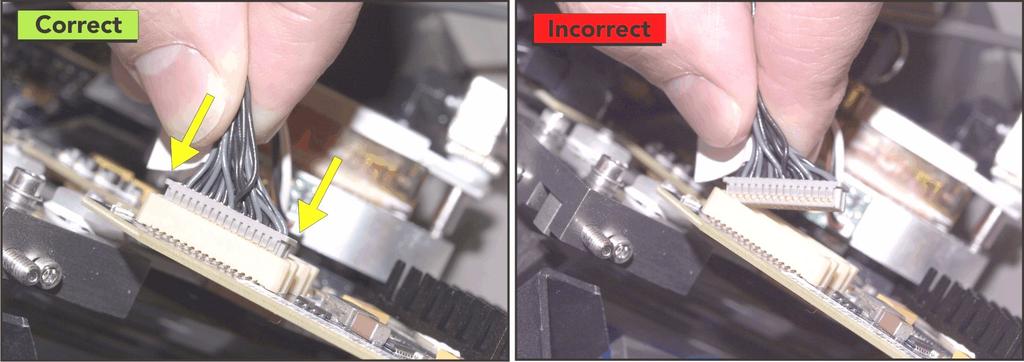 Figure 8 NOTICE! When installing LVDS cables, it is essential they are connected properly to avoid damaging the pins on the 30-pin connector ends.