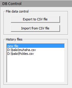 2.5. DB Control The PLUM can export data to a.csv file or import data from a.csv file for easy management. Export to a.csv file Import from a.