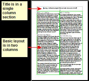 Use page styles (with two columns) for an index or other document with two columns of text where the