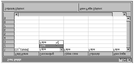 The Sort fields window opens. In the Sort fields window you can specify up to nine sort fields by entering each field or variable name in the left-hand column.