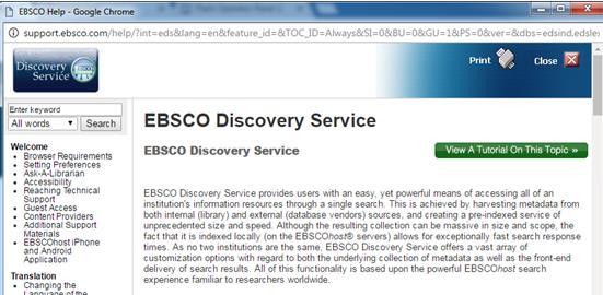 ebooks Searches will return both relevant ebooks and journal articles provided via EBSCO. You can view the contents of a book online or download the book for a specific period of time.