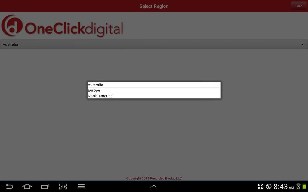 The first time you log into the App, a region selector will appear; select your region from the