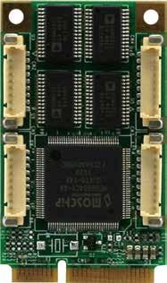 16 Peripheral Modules - Mini Card PER-C41C Mini-PCIe Module With Four RS-232 COM Ports Features PCI-Express Mini-Card Interface Onboard RS-232 Port x 4 Full Duplex Serial Communication Specifications