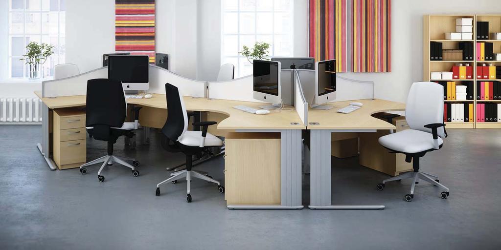 120 Desking Desking The 120º footprint is ideal for departments and teams where interaction and communication is required.