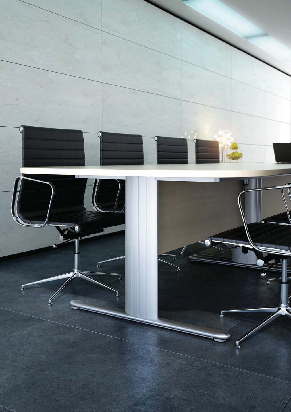 This modern design I frame table with anti-glare melamine will provide the comfort and shape to enhance productivity.